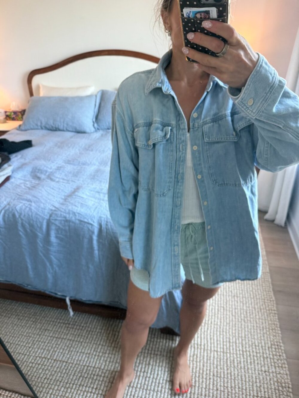 MOTHER "You'll Thank Me Later" Chambray Button-Down Shirt – Women's Small